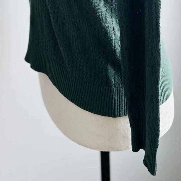 Valentino Forest Green Cotton Jacquard Knit Sweater with Surface Wear – US XS - Picture 7 of 12
